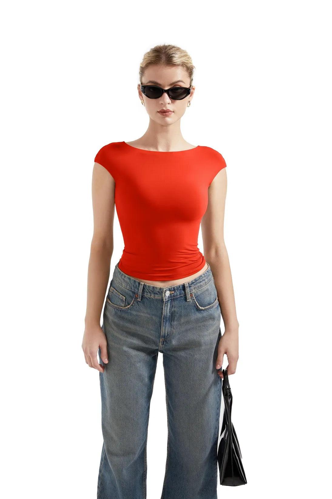 Buttery Soft Backless Shirt-Clothing-SUUKSESS-SUUKSESS
