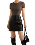 Buttery Soft Crew Neck Bodysuit - Short Sleeve - SUUKSESS