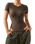 Buttery Soft Crew Neck Bodysuit - Short Sleeve - SUUKSESS