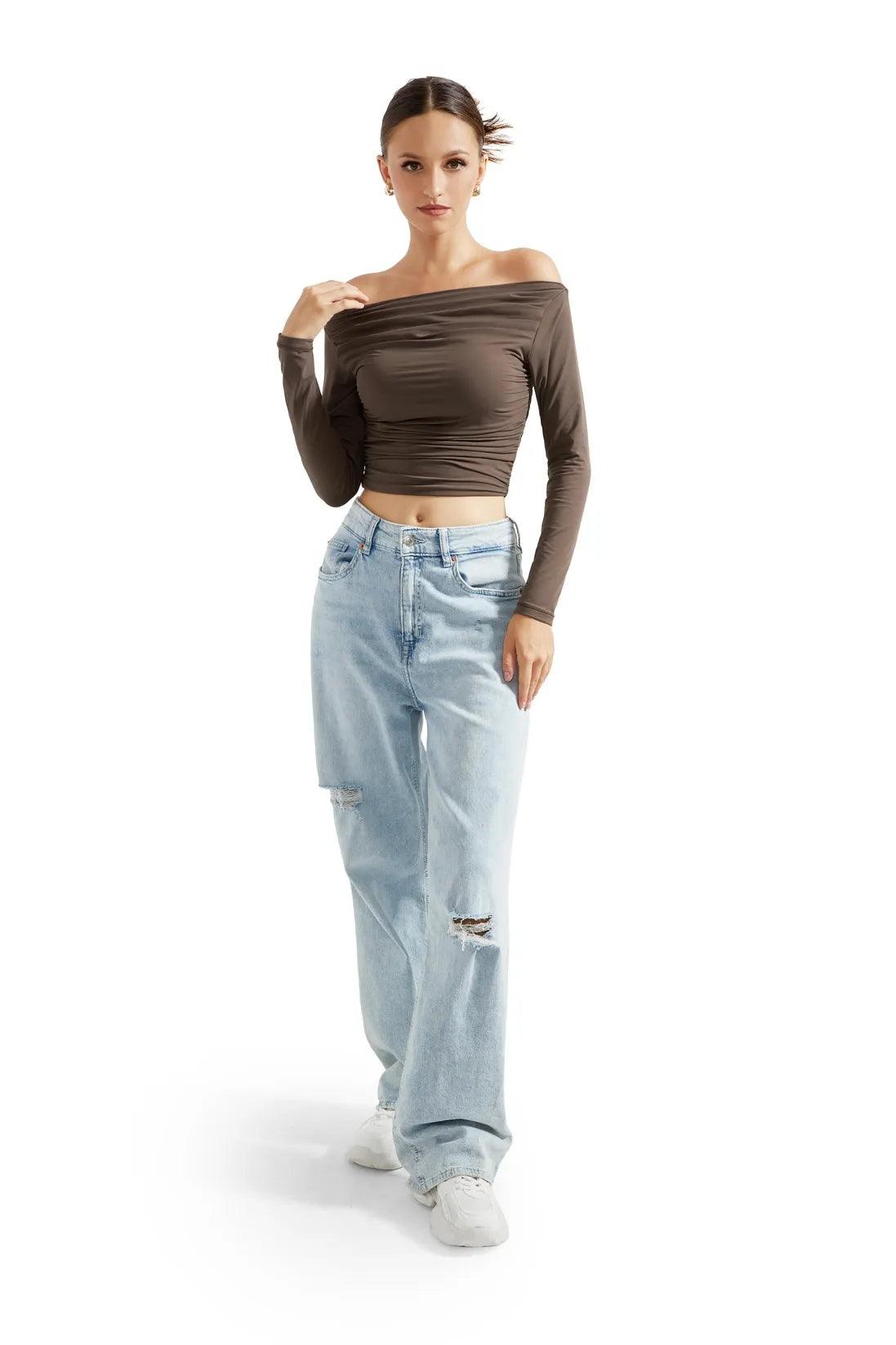 Buttery Soft Off Shoulder Shirt - Long Sleeve