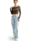 Buttery Soft Off Shoulder Shirt - Long Sleeve