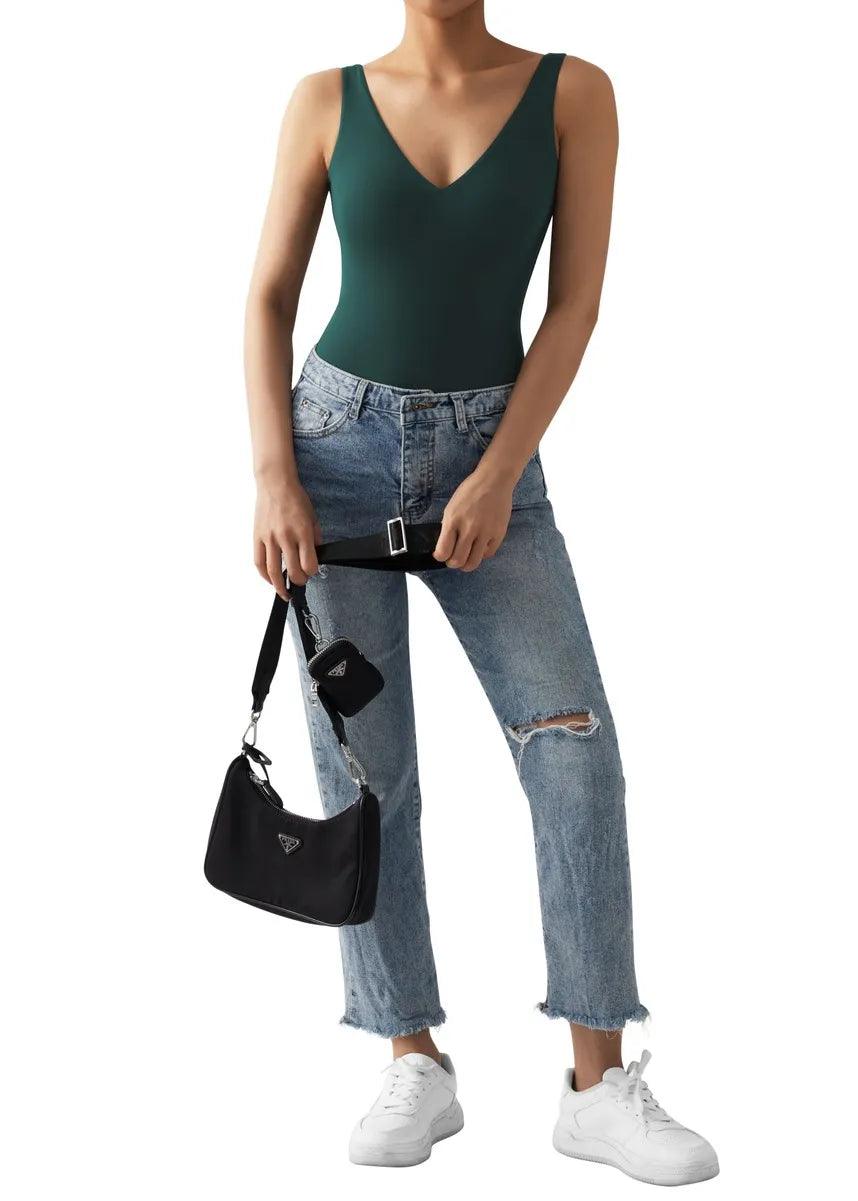 Buttery Soft V Neck Bodysuit - SUUKSESS