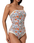 SUUKSESS Women One Piece Tummy Control Swimsuit Strapless Bandeau Bathing Suit-SUUKSESS-SUUKSESS