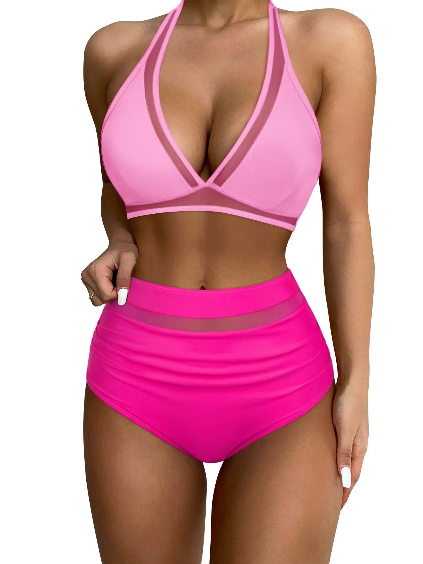Mesh Two Pieces Bikini Set - SUUKSESS