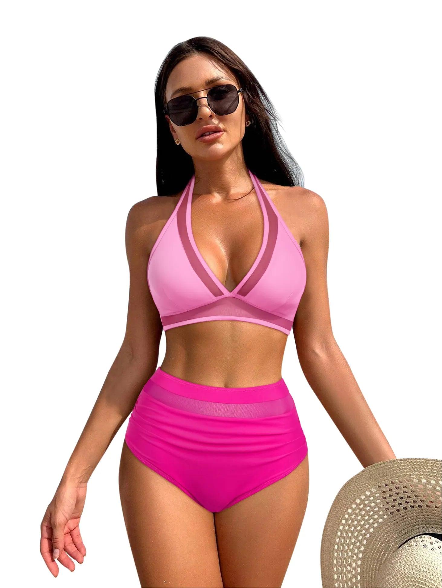 Mesh Two Pieces Bikini Set - SUUKSESS