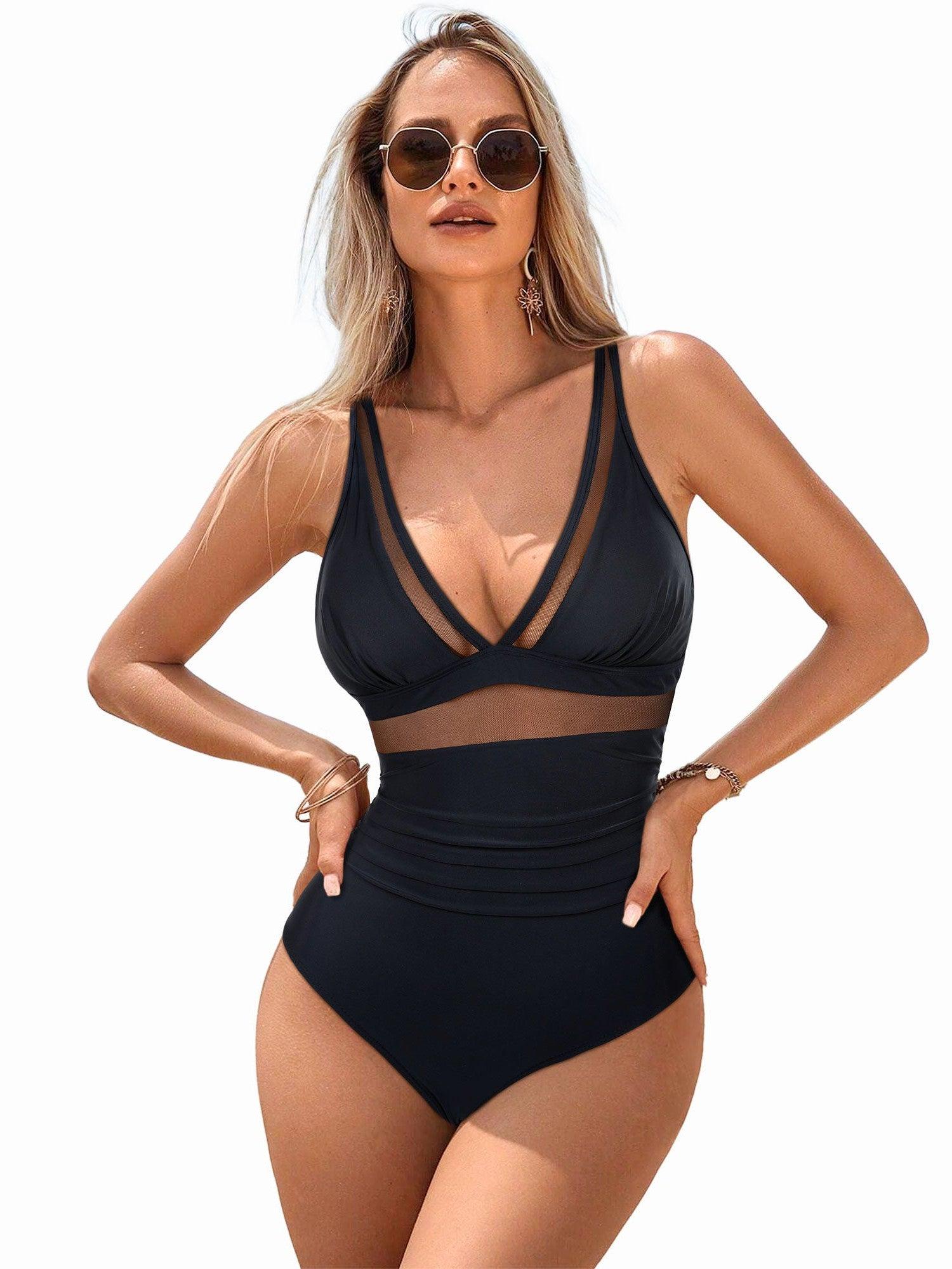 Mesh One Pieces Bathing Suit-Swimwear-SUUKSESS-SUUKSESS