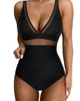 Mesh One Pieces Bathing Suit-Swimwear-SUUKSESS-Black-S-SUUKSESS