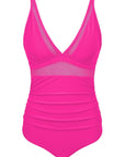 Mesh One Pieces Bathing Suit-Swimwear-SUUKSESS-Hot Pink-S-SUUKSESS