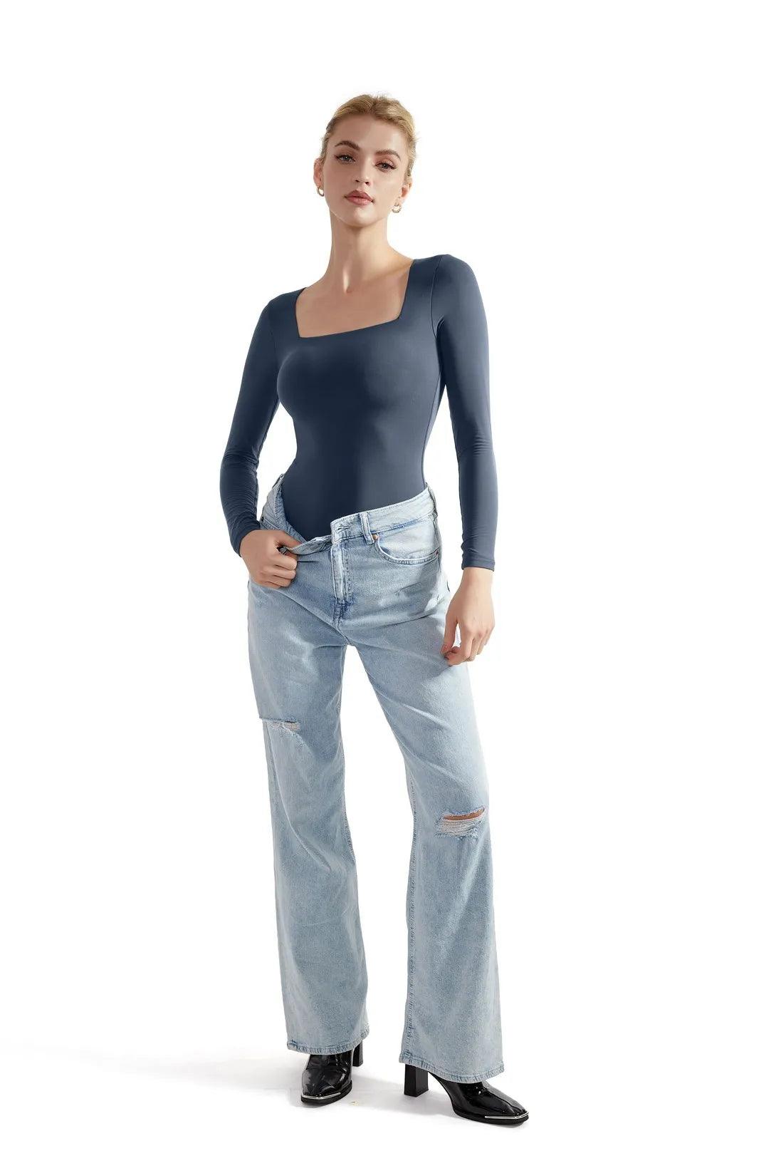 Buttery Soft Square Neck Bodysuit - Long Sleeve - SUUKSESS