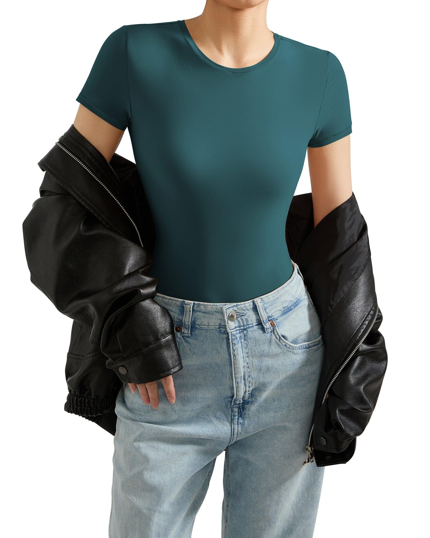 Buttery Soft Crew Neck Bodysuit - Short Sleeve - SUUKSESS