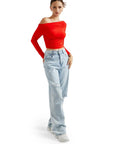 Buttery Soft Off Shoulder Shirt - Long Sleeve