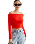Buttery Soft Off Shoulder Shirt - Long Sleeve