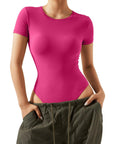 Buttery Soft Crew Neck Bodysuit - Short Sleeve - SUUKSESS