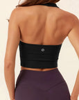 Padded Halter Backless Longline Workout Tank Tops-SUUKSESS-SUUKSESS