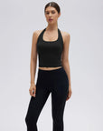 Padded Halter Backless Longline Workout Tank Tops-SUUKSESS-SUUKSESS