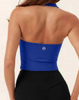 Padded Halter Backless Longline Workout Tank Tops-SUUKSESS-SUUKSESS