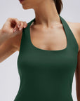 Padded Halter Backless Longline Workout Tank Tops-SUUKSESS-SUUKSESS