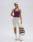 Padded Halter Backless Longline Workout Tank Tops-SUUKSESS-SUUKSESS