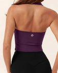Padded Halter Backless Longline Workout Tank Tops-SUUKSESS-SUUKSESS