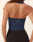 Padded Halter Backless Longline Workout Tank Tops-SUUKSESS-SUUKSESS