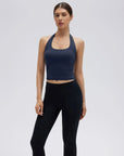 Padded Halter Backless Longline Workout Tank Tops-SUUKSESS-SUUKSESS