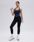 Padded Halter Backless Longline Workout Tank Tops-SUUKSESS-SUUKSESS