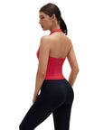 Padded Halter Backless Longline Workout Tank Tops-SUUKSESS-SUUKSESS