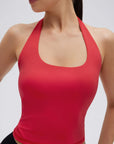 Padded Halter Backless Longline Workout Tank Tops-SUUKSESS-SUUKSESS