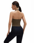 Halter Deep V Neck Wrap Workout Tank Tops-SUUKSESS-SUUKSESS