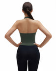 Halter Deep V Neck Wrap Workout Tank Tops-SUUKSESS-SUUKSESS