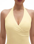 Halter Deep V Neck Wrap Workout Tank Tops-SUUKSESS-SUUKSESS