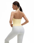 Halter Deep V Neck Wrap Workout Tank Tops-SUUKSESS-SUUKSESS