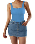 Flash Sales - Ribbed Bodysuit-Clothing-SUUKSESS-Light Blue-S-SUUKSESS