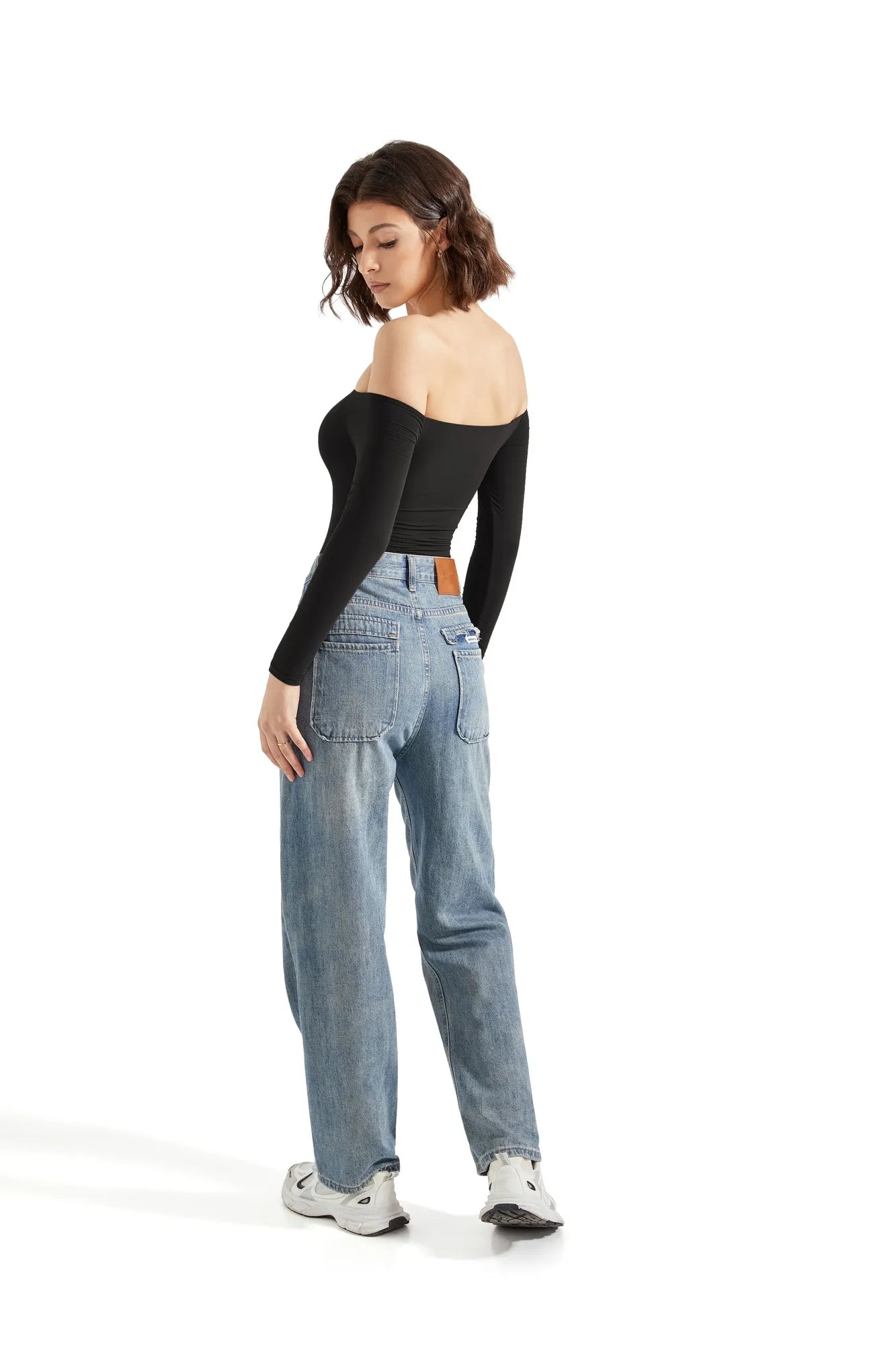 Off the Shoulder Long Sleeve Bodysuit-Clothing-SUUKSESS-SUUKSESS