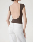 Backless Y2k Double Lined Bodysuit - Short Sleeve-SUUKSESS-SUUKSESS