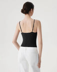 Padded V Neck Thong Bodysuit-SUUKSESS-SUUKSESS