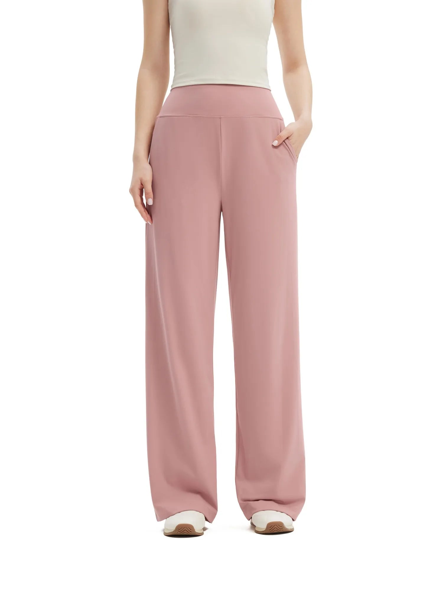 SUUKSESS Women Wide Leg Yoga Pants with Pockets 2025 High Waisted Casual Lounge Work Pant-SUUKSESS-SUUKSESS