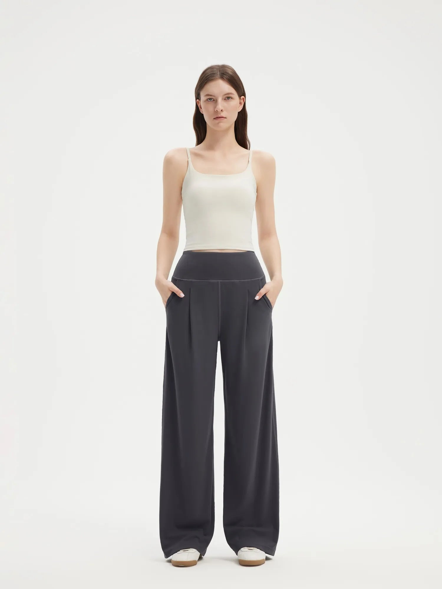 SUUKSESS Women Wide Leg Yoga Pants with Pockets 2025 High Waisted Casual Lounge Palazzo Pant-SUUKSESS-Gray-XS-SUUKSESS