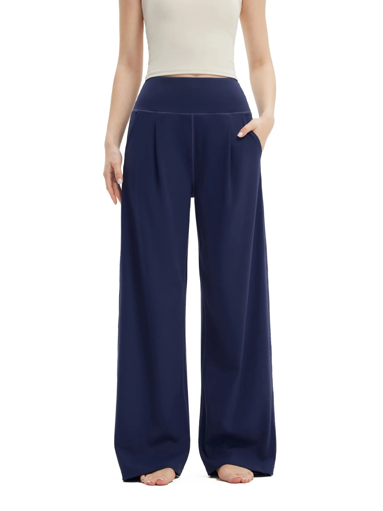 SUUKSESS Women Wide Leg Yoga Pants with Pockets 2025 High Waisted Casual Lounge Palazzo Pant-SUUKSESS-SUUKSESS