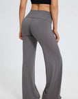 SUUKSESS Women Wide Leg Yoga Pants High Waisted Tummy Control Workout Leggings-SUUKSESS-Light Grey-XS-SUUKSESS