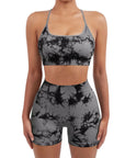 Colorful Seamless Workout Set-SUUKSESS-Black Tie Dye-XS-SUUKSESS