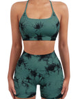 Colorful Seamless Workout Set-SUUKSESS-Deep Green Tie Dye-XS-SUUKSESS