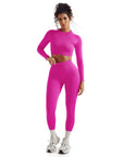 Seamless Crop Top Workout Set - Long Sleeve