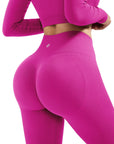 Seamless Crop Top Workout Set - Long Sleeve