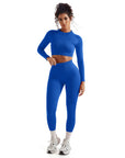 Seamless Crop Top Workout Set - Long Sleeve