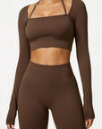 Square Neck 2 Piece Workout Sets-SS-SUUKSESS