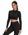 Half-Zip Athletic Top 2 Piece Workout Sets-SUUKSESS-SUUKSESS