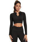 Half-Zip Athletic Top 2 Piece Workout Sets-SUUKSESS-SUUKSESS