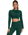 Half-Zip Athletic Top 2 Piece Workout Sets-SUUKSESS-SUUKSESS