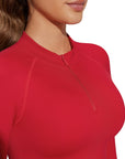 Half-Zip Athletic Top 2 Piece Workout Sets-SUUKSESS-SUUKSESS